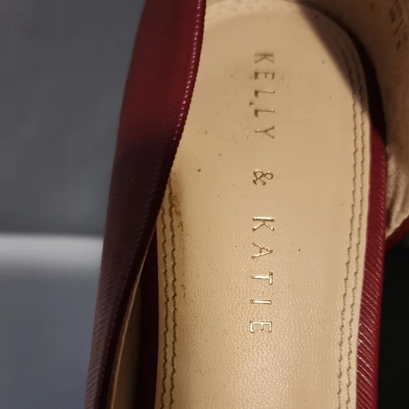 Kelly & Katie Red Elegant Leather Heels - Picture 2 of 8
